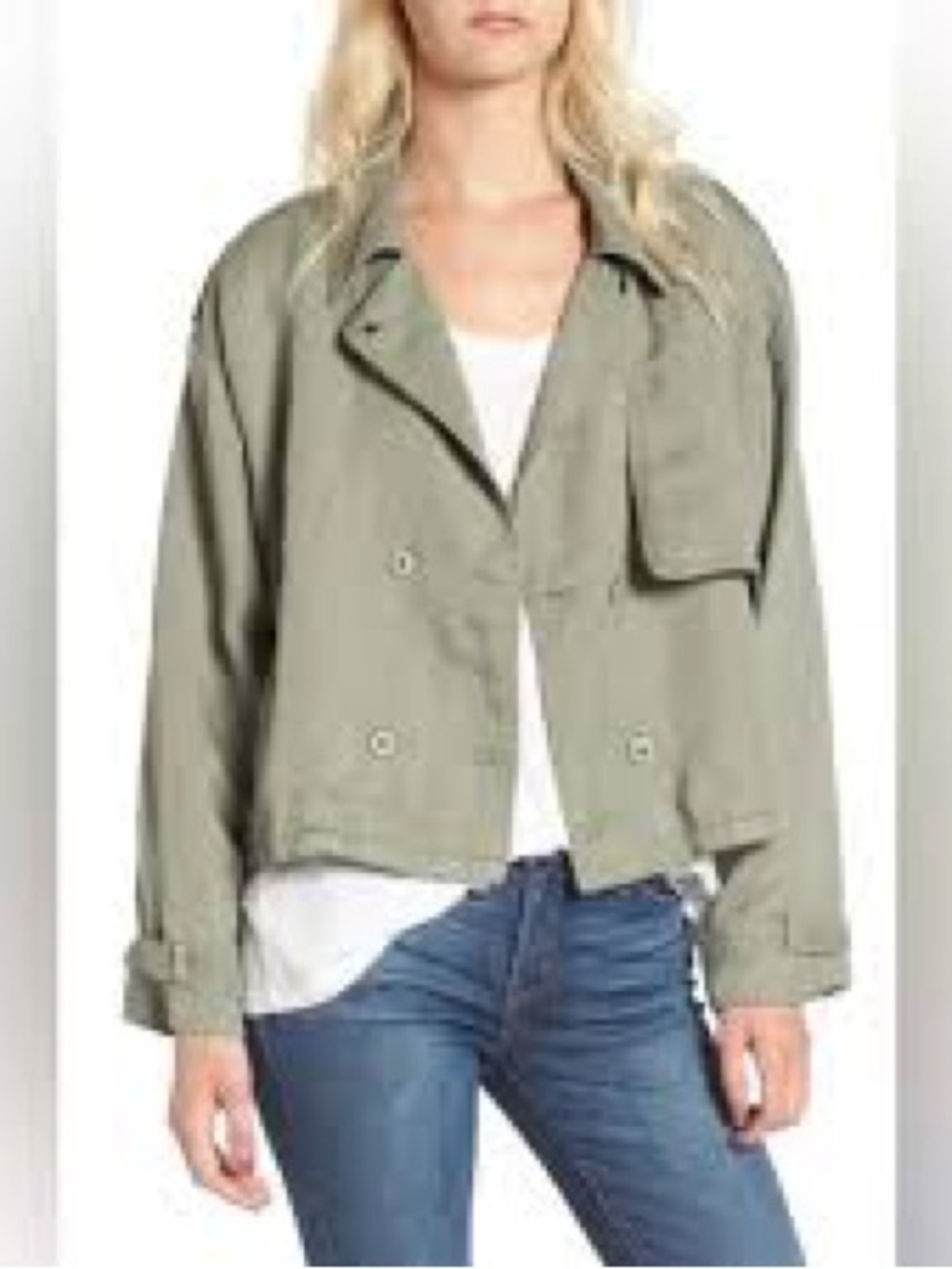 RAILS Women's Barclay Utility Jacket Cropped Military Sage Green, size large